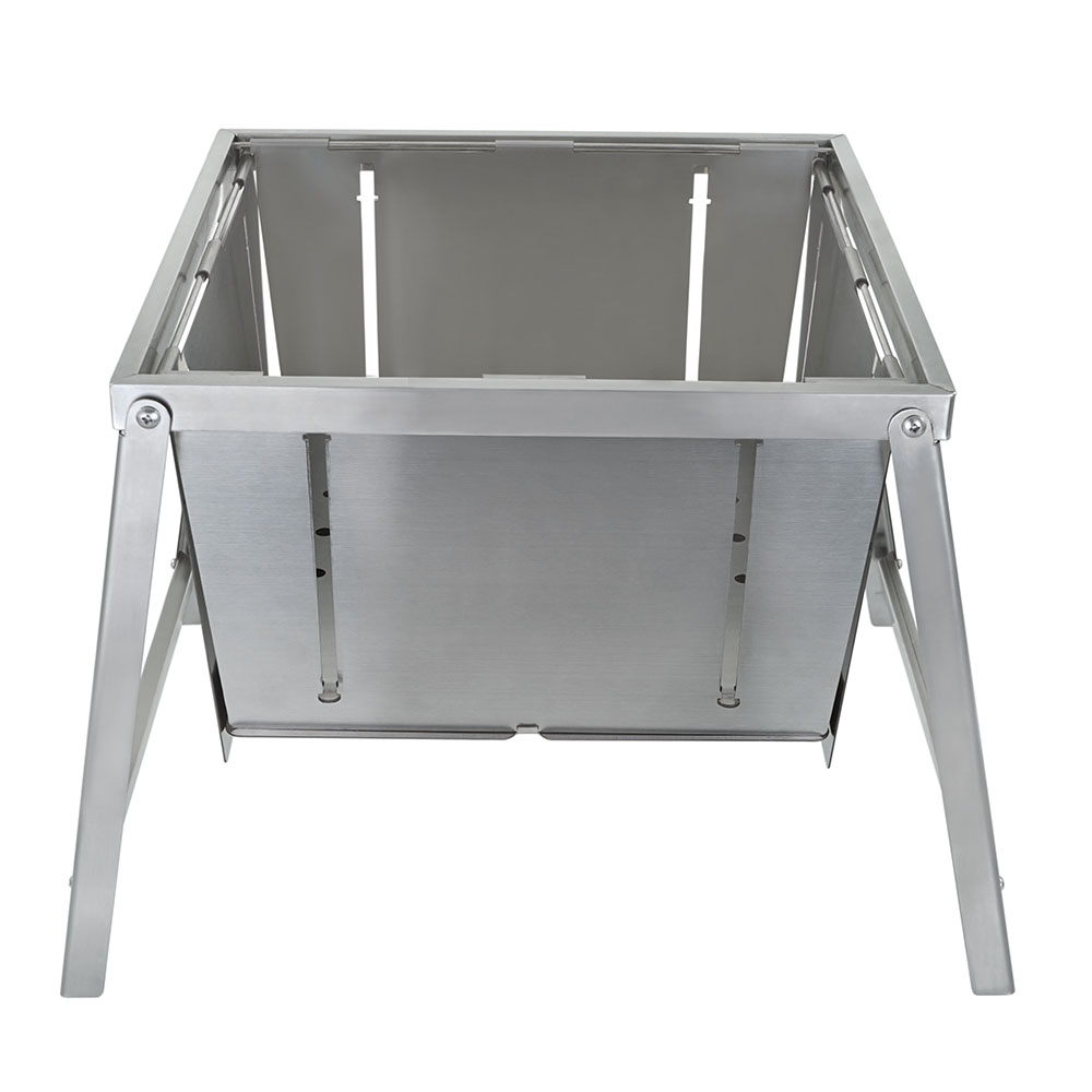 RAMBO ToGo Holzkohlegrill aus Edelstahl mit Motor, tragbar und kompakt