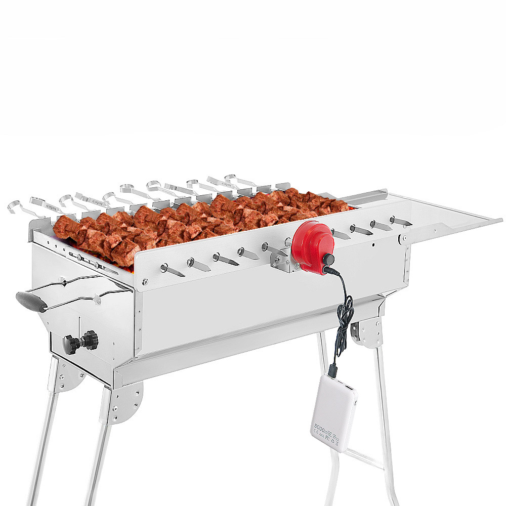 RAMBO Set: Holzkohlegrill aus Edelstahl und Grillaufsatz mit Motor
